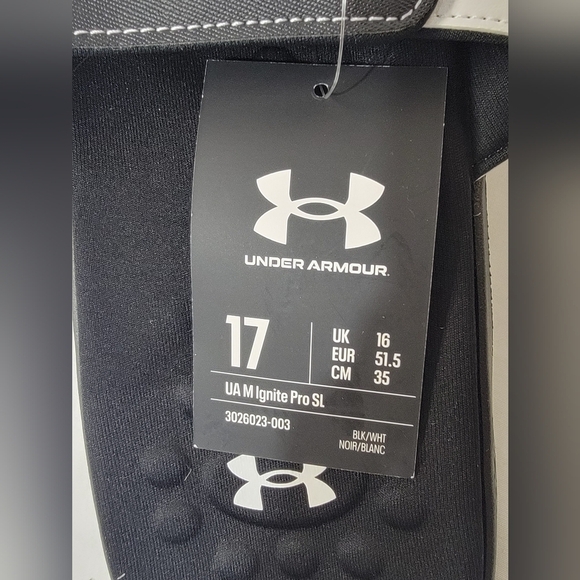 Under Armour Ignite Pro Slide Sandal Slip-on Bkack And White Mens Size 17 - Picture 4 of 9